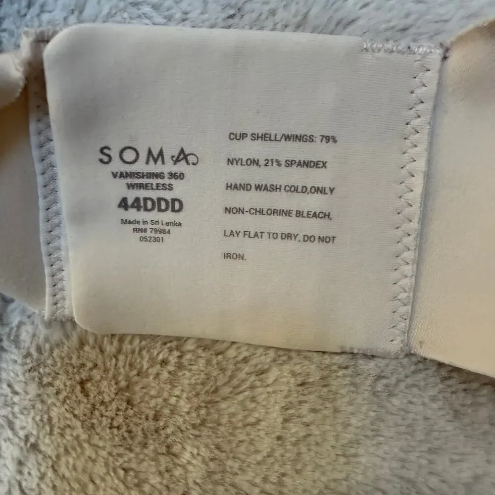 Soma Vanishing 360 Perfect Coverage Bra SZ 44DDD Nude Comfort Support Molded Cup